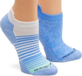 Nurse Mates Compression Anklet 2 Pack-Denim floral/stripe Nurse Mates Compression Anklet 2 Pack-Denim floral/stripe