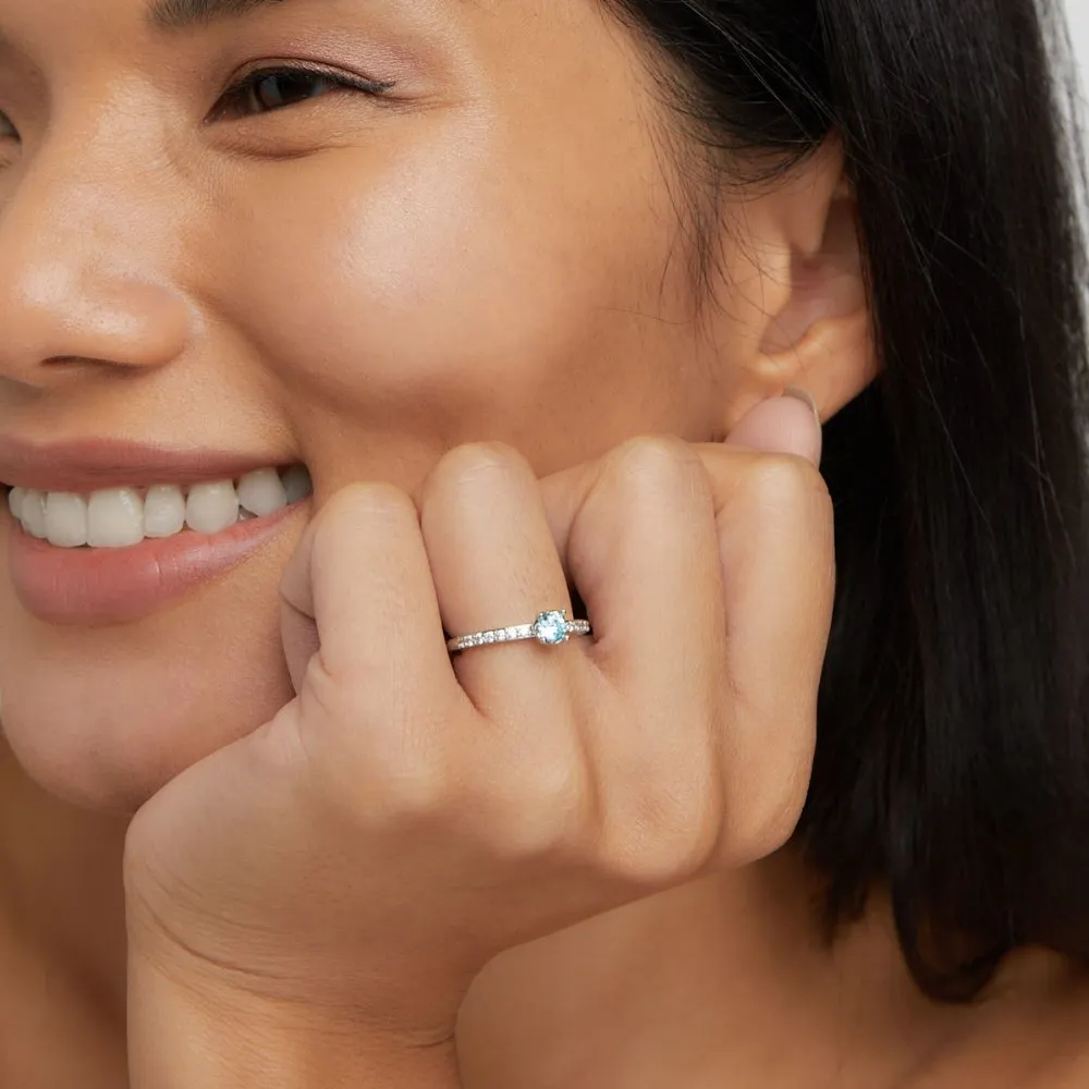 Ocean Aquamarine Silver Ring