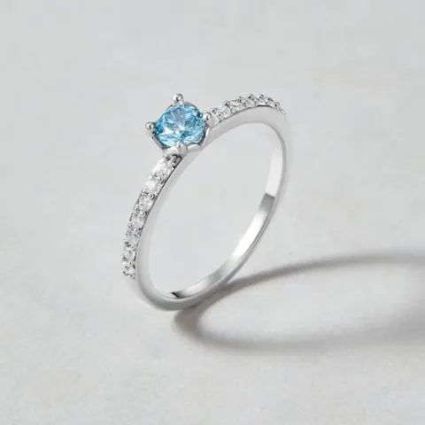 Ocean Aquamarine Silver Ring