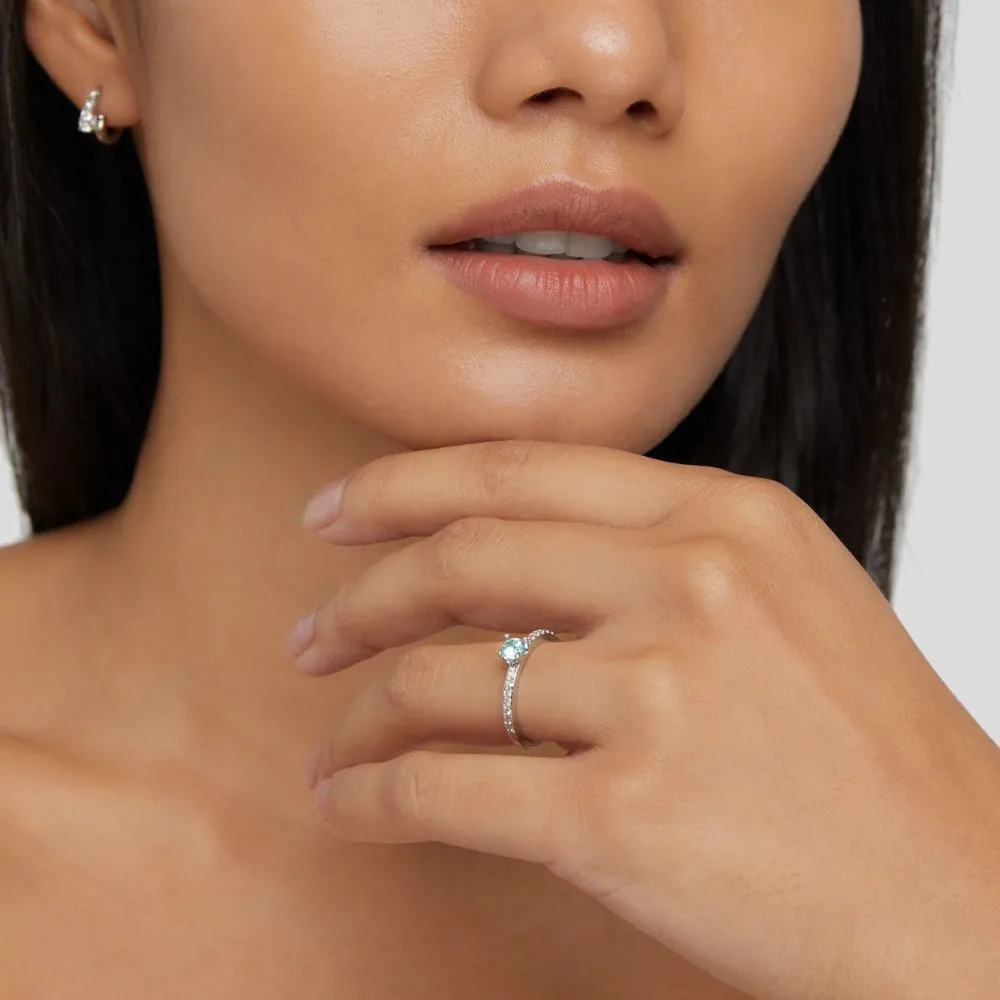 Ocean Aquamarine Silver Ring
