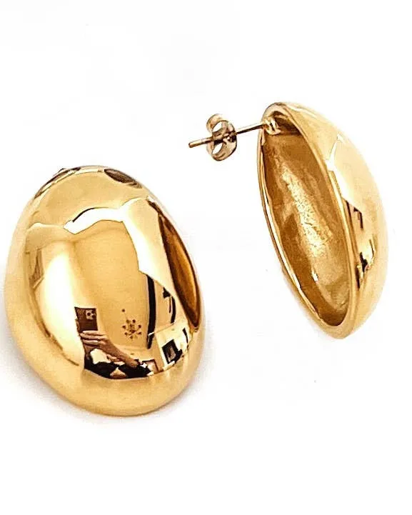 Oval Statement Stud Earrings