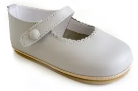Patucos Casual Soft Leather Mary Janes Grey Shoes for Girls Patucos Casual Soft Leather Mary Janes Grey Shoes for Girls