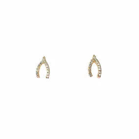 Pave Mini Wishbone Earrings Pave Mini Wishbone Earrings