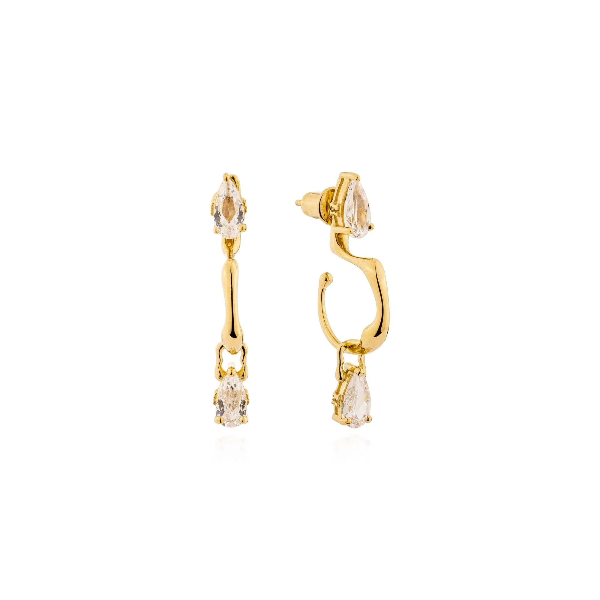 Pear Hoop Charms - Gold