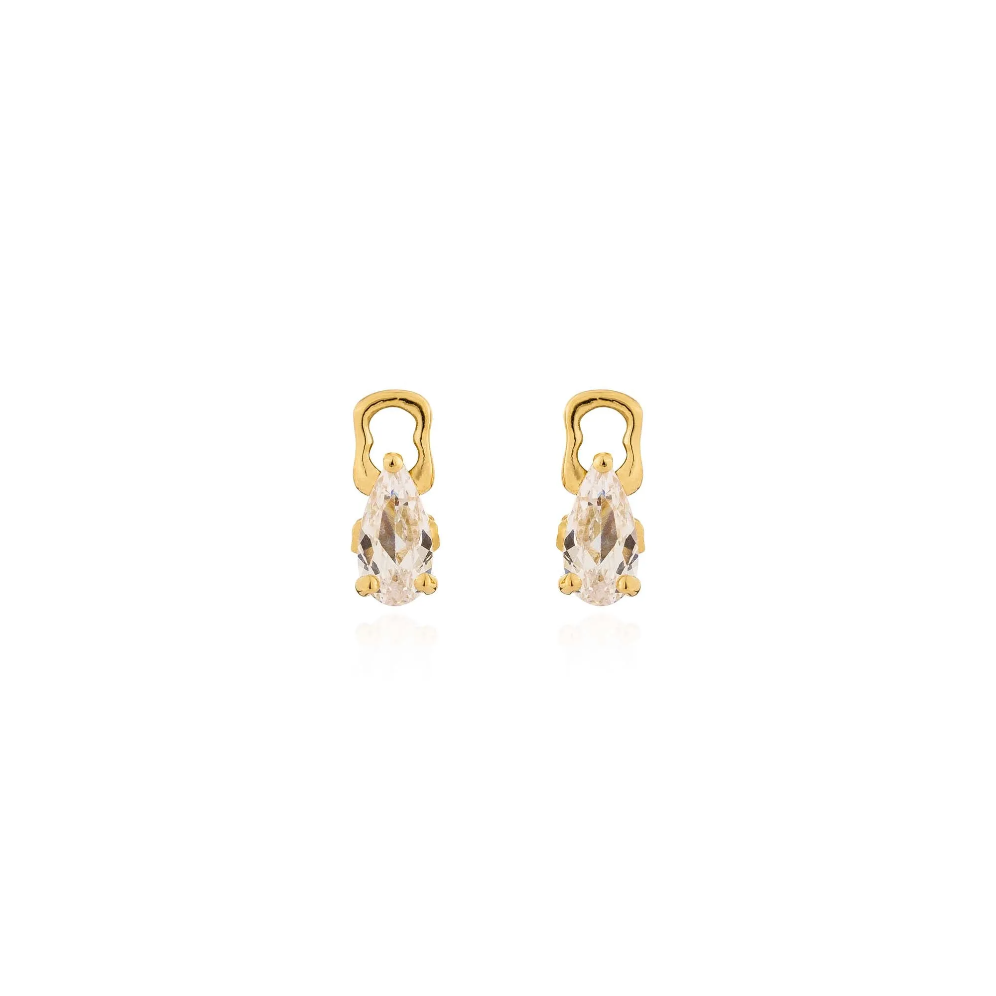 Pear Hoop Charms - Gold