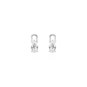 Pear Hoop Charms - White Gold