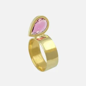 Perched Setting Ring with Pink Tourmaline Perched Setting Ring with Pink Tourmaline