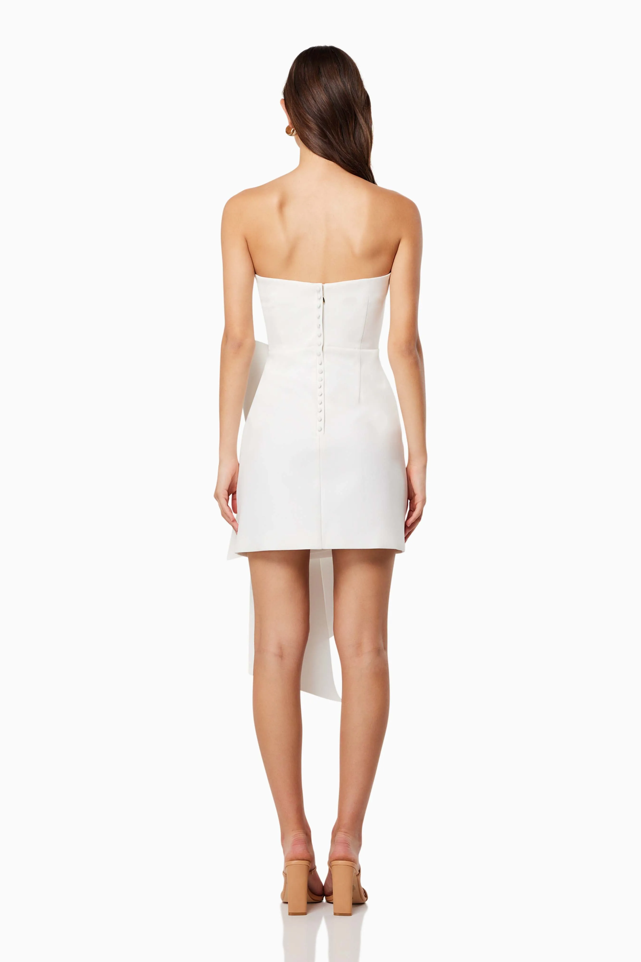 Phaedra 3D Bow Mini Dress In White