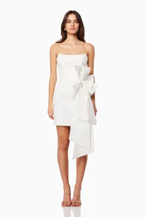 Phaedra 3D Bow Mini Dress In White Phaedra 3D Bow Mini Dress In White
