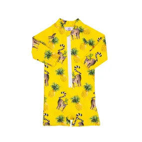 Pineapple Lemurs Unisex Long Sleeve Zip Swimmers Pineapple Lemurs Unisex Long Sleeve Zip Swimmers