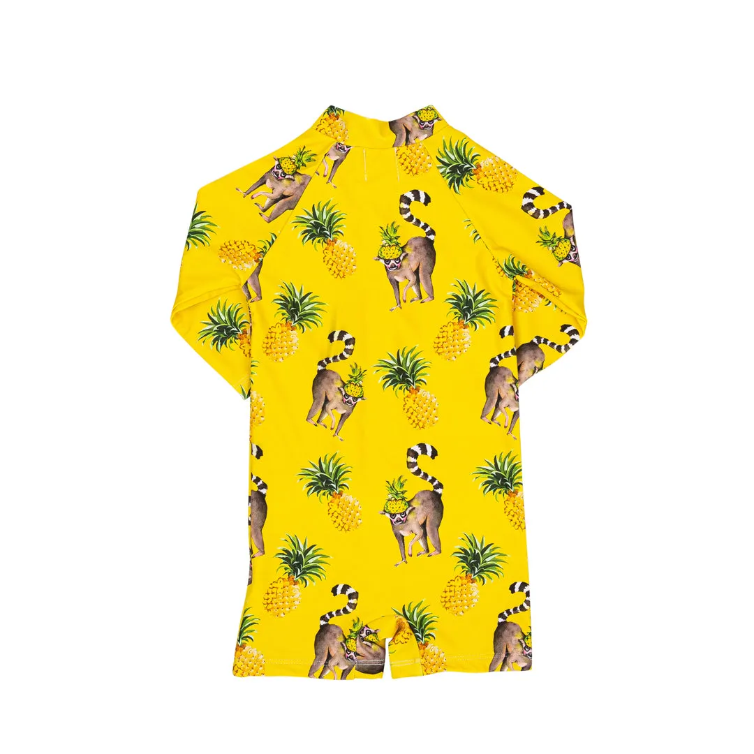 Pineapple Lemurs Unisex Long Sleeve Zip Swimmers