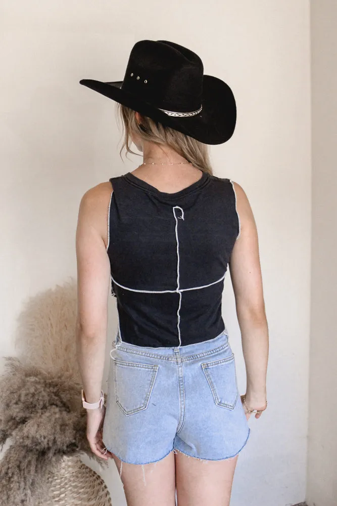 Pink Floyd Double Stitch Crop