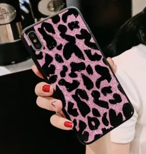 Pink Glitter Leopard Phone Case For Samsung Pink Glitter Leopard Phone Case For Samsung