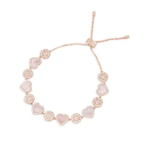 Pink Nacre Heart & Dot Adjustable bracelet Pink Nacre Heart & Dot Adjustable bracelet