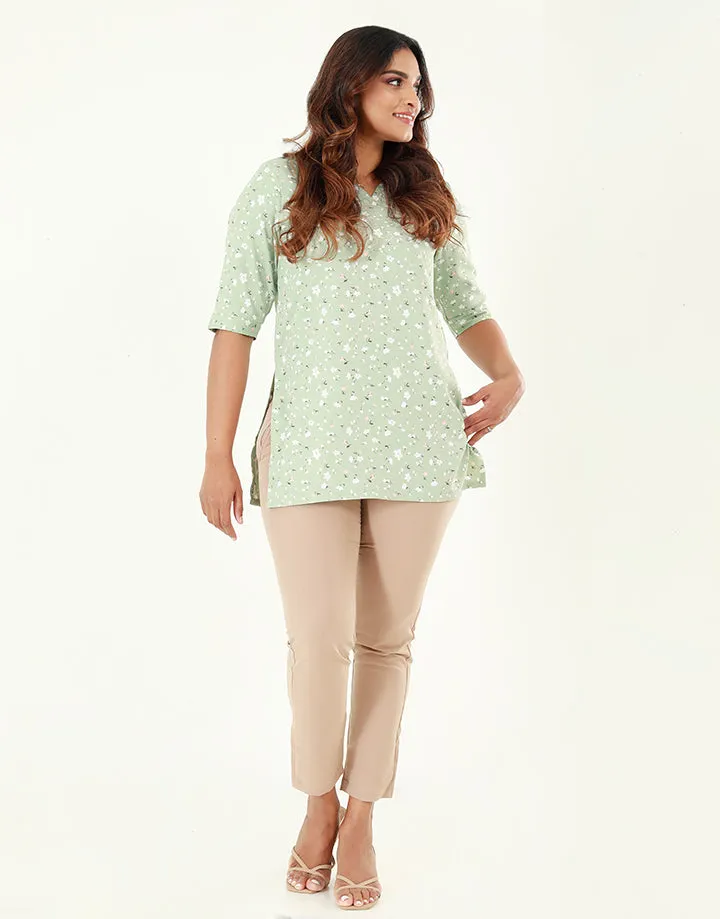 Printed kurtha with ¾ Sleeves