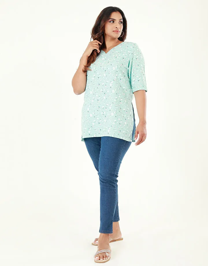 Printed kurtha with ¾ Sleeves