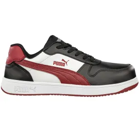 Puma Women's 640215 Frontcourt Black White Red Low Safety Composite Toe Slip Resistant EH Work Shoes Puma Women's 640215 Frontcourt Black White Red Low Safety Composite Toe Slip Resistant EH Work Shoes
