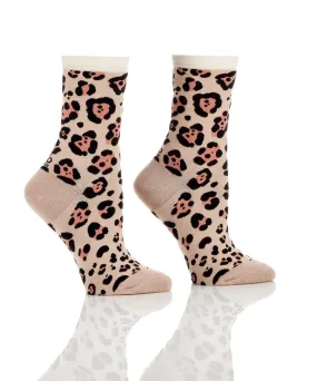 "Leopard Skin" Cotton Dress Crew Socks by YO Sox - Medium "Leopard Skin" Cotton Dress Crew Socks by YO Sox - Medium
