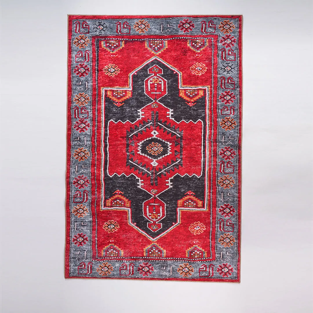 Rabeel- Printed Chenille cotton with Ganga Rug
