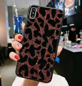 Red Glitter Leopard Phone Case For Samsung Red Glitter Leopard Phone Case For Samsung