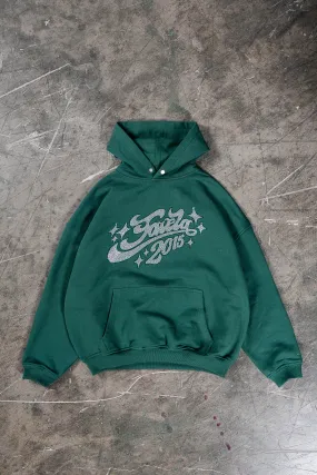 RHINESTONE 2015 HUNTER GREEN SNAP BUTTON HOODIE RHINESTONE 2015 HUNTER GREEN SNAP BUTTON HOODIE