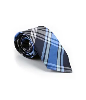 Royal Chequered Dark Blue Neck Tie Royal Chequered Dark Blue Neck Tie