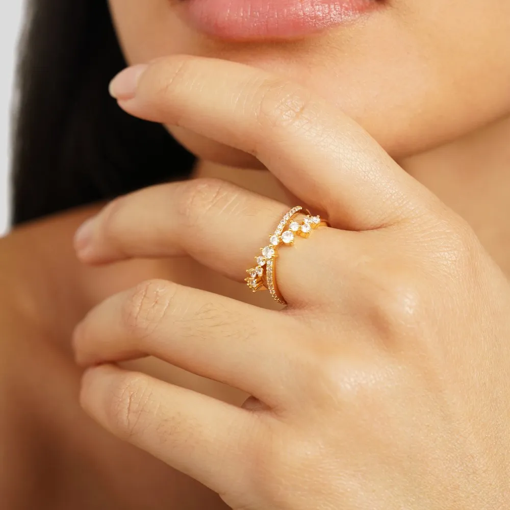 Savannah Crossed Flower Ring