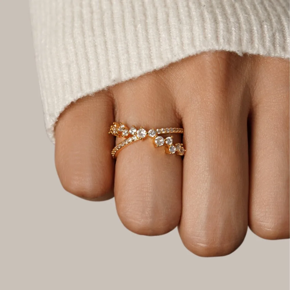 Savannah Crossed Flower Ring