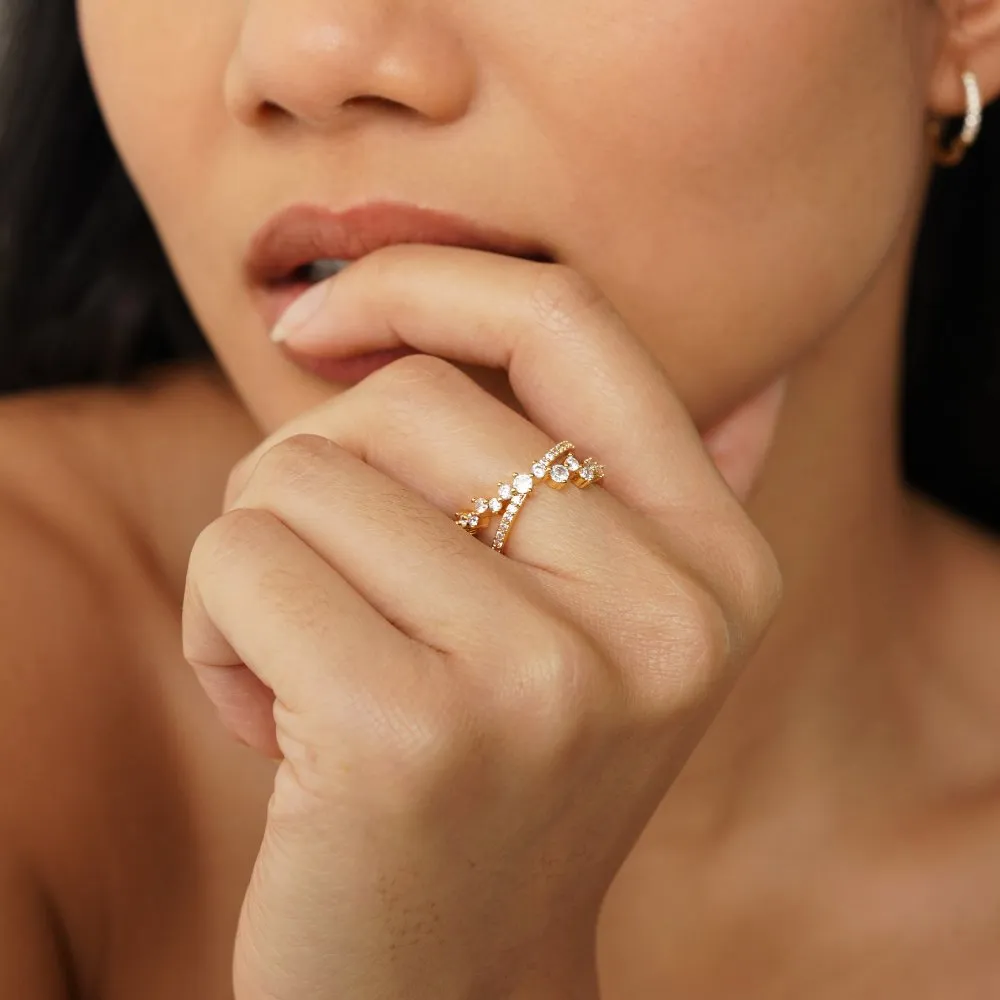 Savannah Crossed Flower Ring