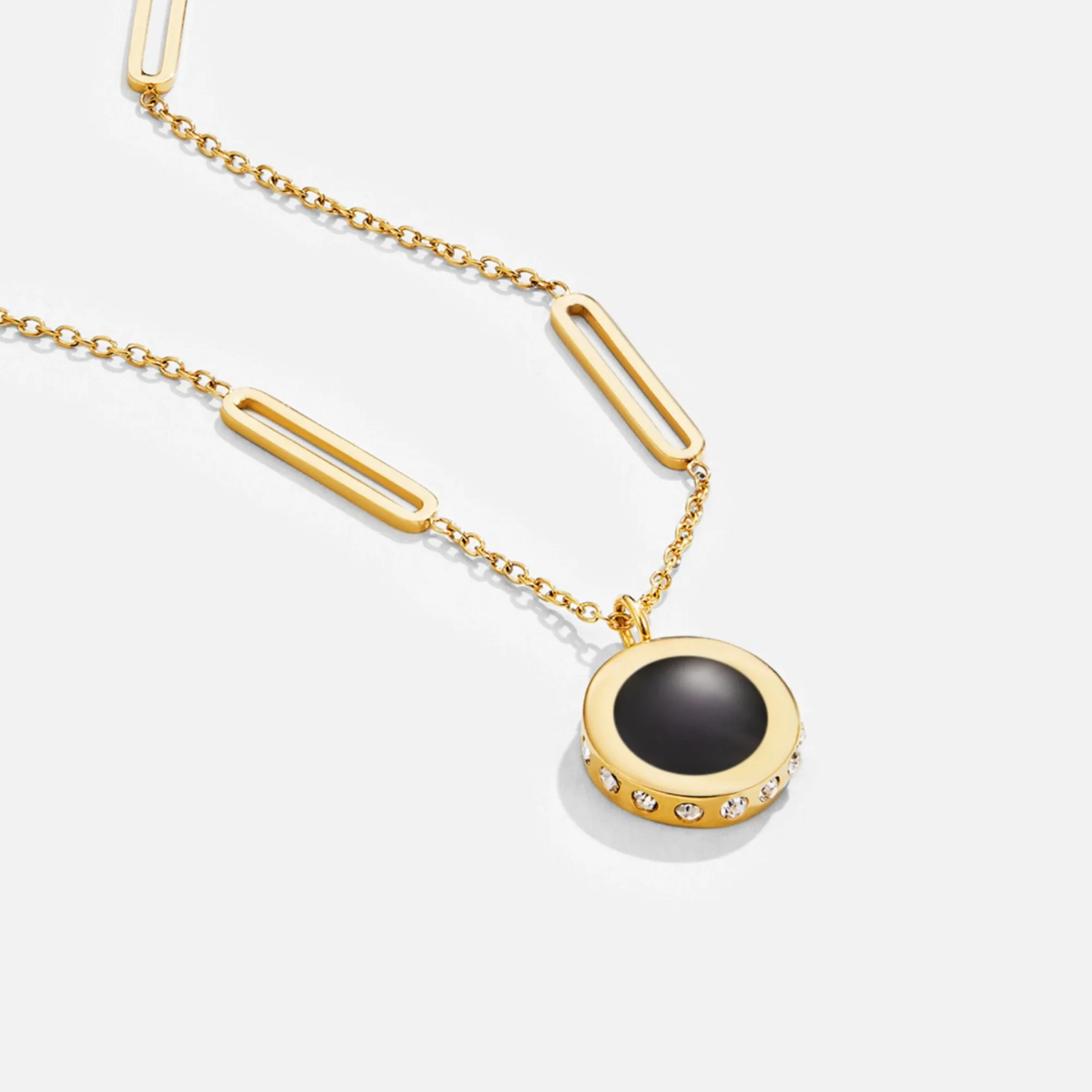 Serena Black & White Reversible Necklace