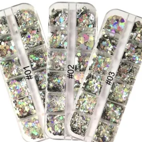 Silver Holographic Sequins Tray Silver Holographic Sequins Tray