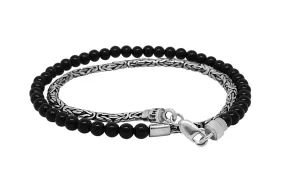 Silver Mini Chain Bead Onyx Silver Mini Chain Bead Onyx