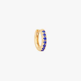 (Single) Sapphire Pave Huggie Hoop (Single) Sapphire Pave Huggie Hoop