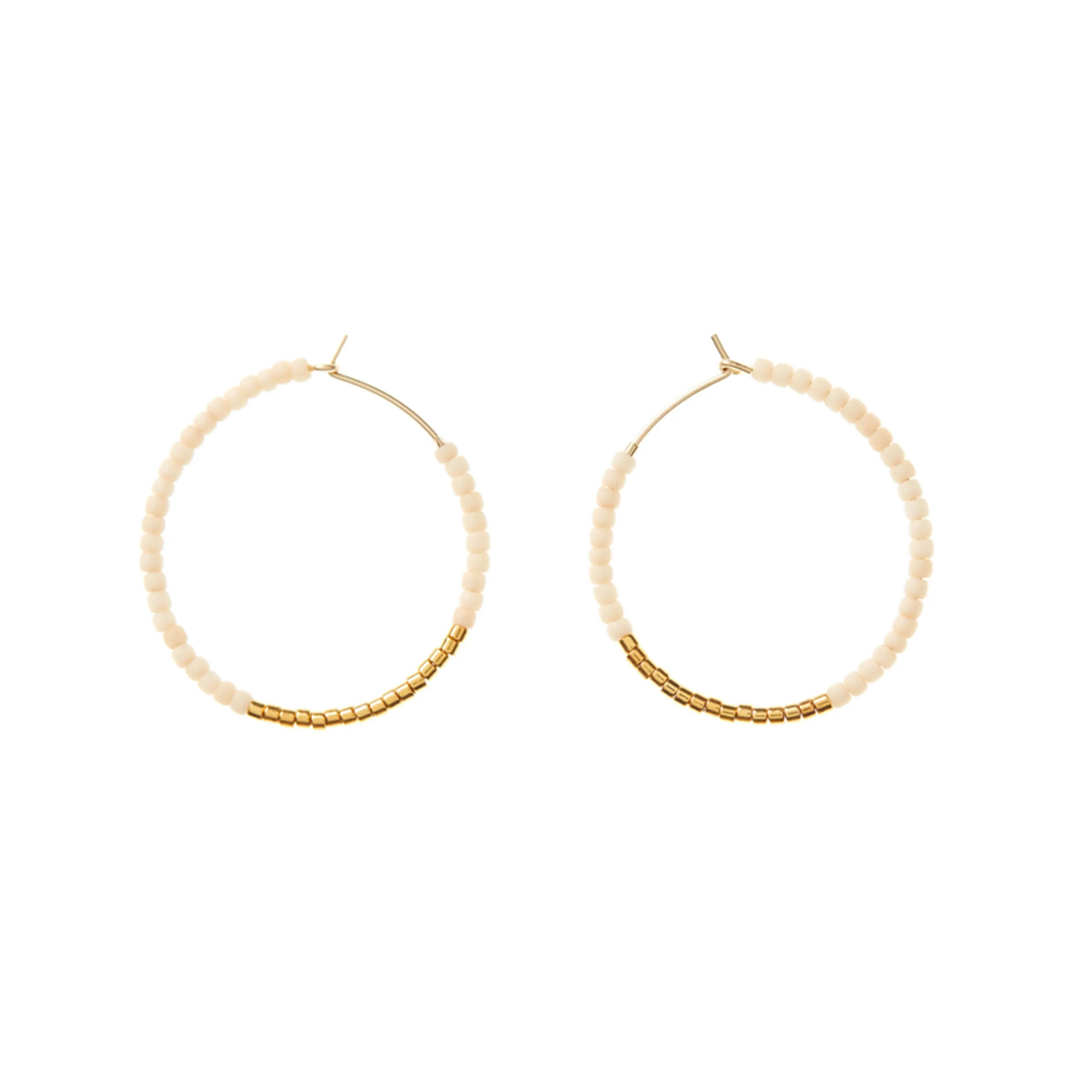 Small Hoop Earrings - PINK/GOLD