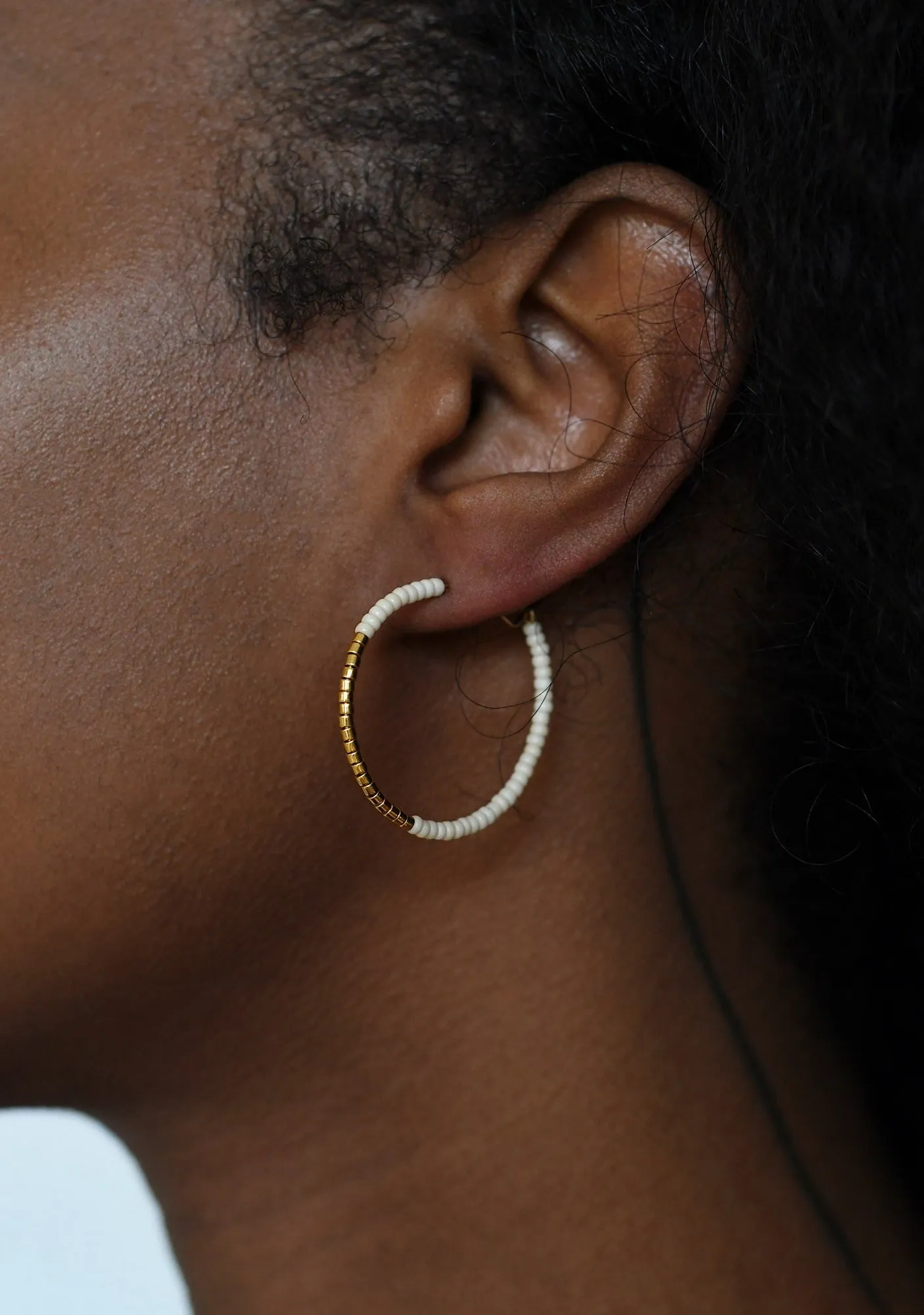 Small Hoop Earrings - PINK/GOLD