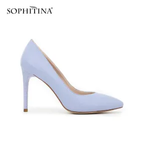 SOPHITINA Light Blue Sheepskin High Heels SOPHITINA Light Blue Sheepskin High Heels