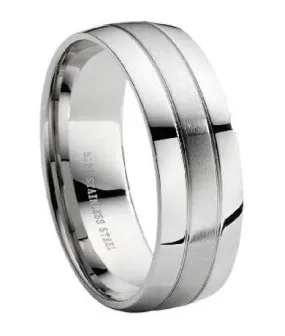 Stainless Steel Wedding Band-8mm Stainless Steel Wedding Band-8mm