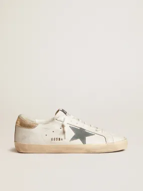 Super-Star with suede star and platinum snake-print leather heel tab Super-Star with suede star and platinum snake-print leather heel tab