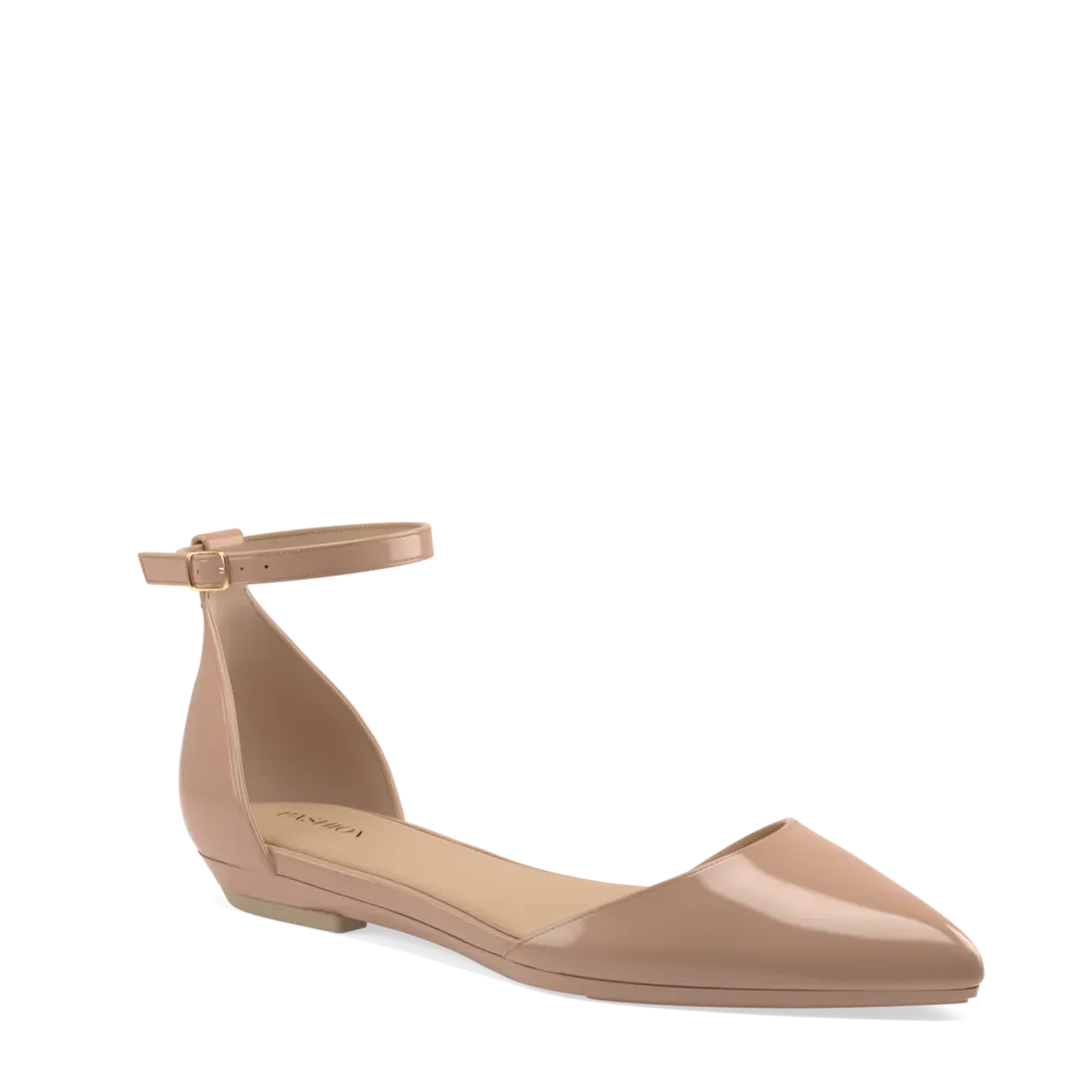 The D'Orsay - Latte Patent   Block Heel Kit 3 Latte