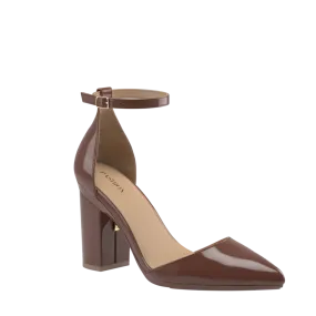 The D'Orsay - Walnut Patent   Block Heel Kit 4 Walnut - FINAL SALE The D'Orsay - Walnut Patent   Block Heel Kit 4 Walnut - FINAL SALE