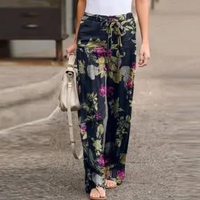 VIDA RETRO PRINT PANTS BLUE VIDA RETRO PRINT PANTS BLUE