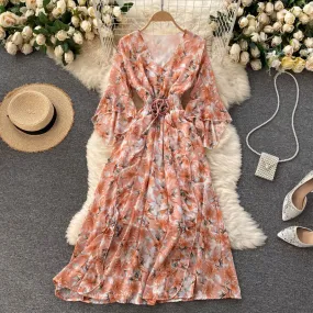 Vintage Boho Floral Dress, Romantic Bohemian Summer Dress For Women Vintage Boho Floral Dress, Romantic Bohemian Summer Dress For Women