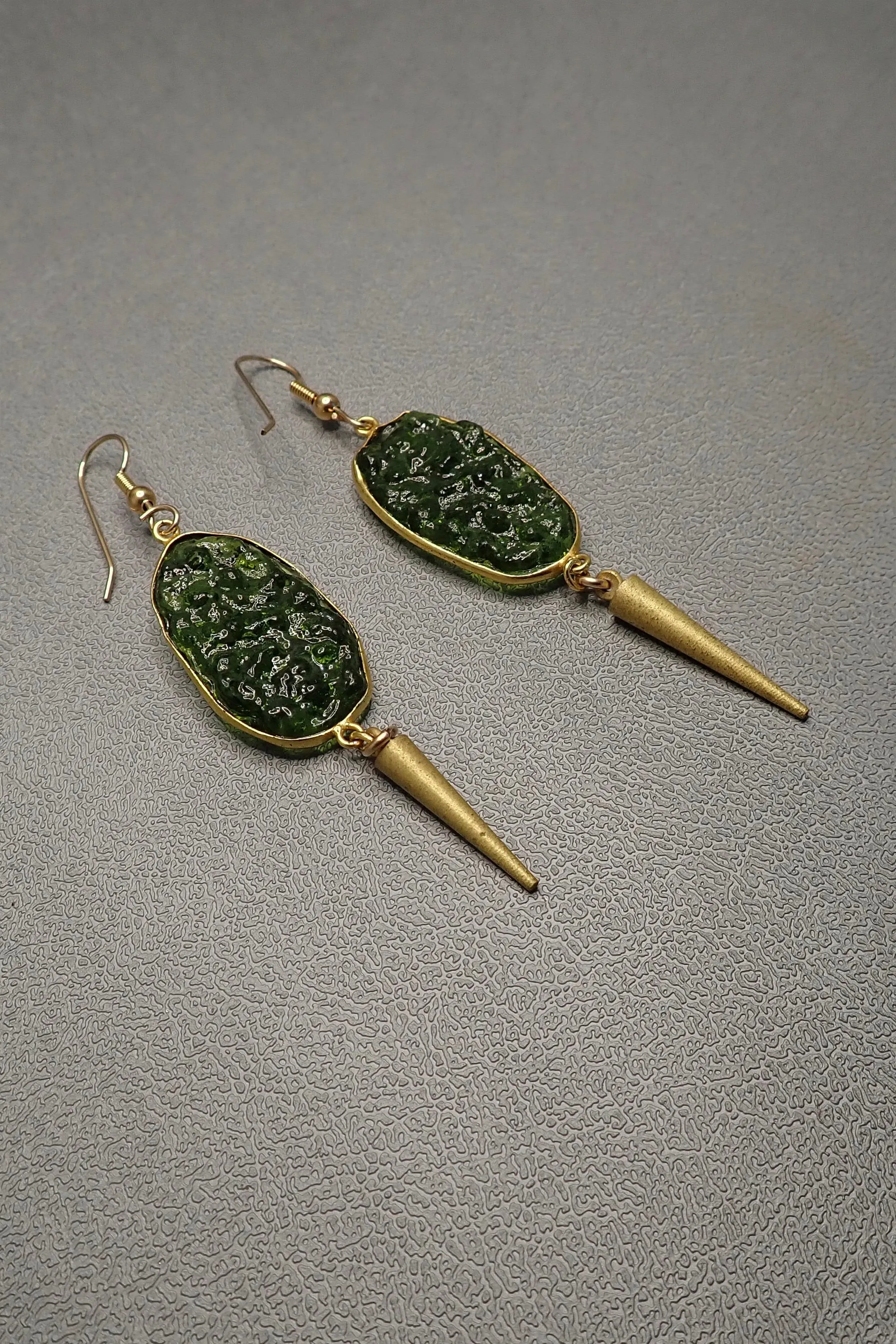 VITROUX GREEN ONYX EARRINGS