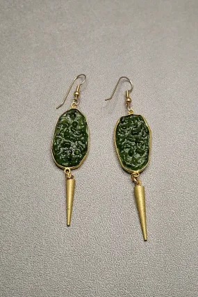 VITROUX GREEN ONYX EARRINGS VITROUX GREEN ONYX EARRINGS