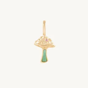 wild fortune mushroom charm - 10k yellow gold, chrysoprase wild fortune mushroom charm - 10k yellow gold, chrysoprase