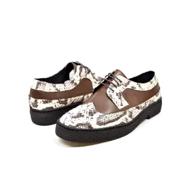 Wingtip Low Cut Brown leather & Snake Skin Wingtip Low Cut Brown leather & Snake Skin