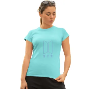 WOMENS BTS -3 PRINTED TSHIRT - AQUA WOMENS BTS -3 PRINTED TSHIRT - AQUA