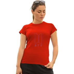 WOMENS BTS -3 PRINTED TSHIRT - RED WOMENS BTS -3 PRINTED TSHIRT - RED