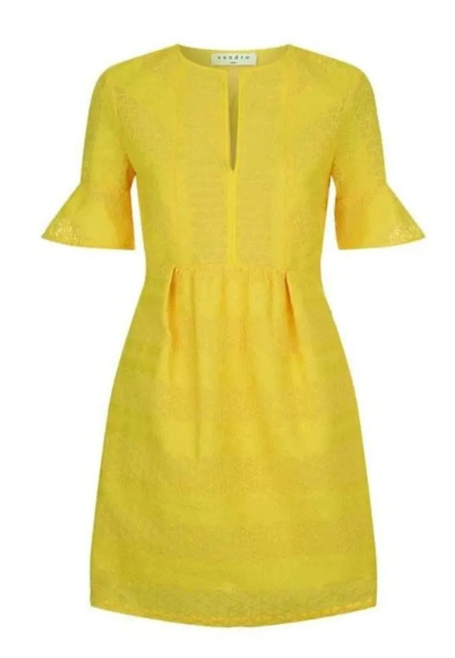 Yellow Mimosa V Neck Mini Dress