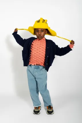 YELLOW SHINY LEATHER EAR COVER HAT YELLOW SHINY LEATHER EAR COVER HAT